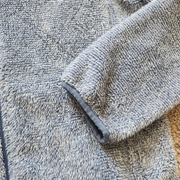 THE NORTH FACE Women’s Deep Pile Fleece Jacket Large Heather Blue Full Zip - Picture 9 of 14